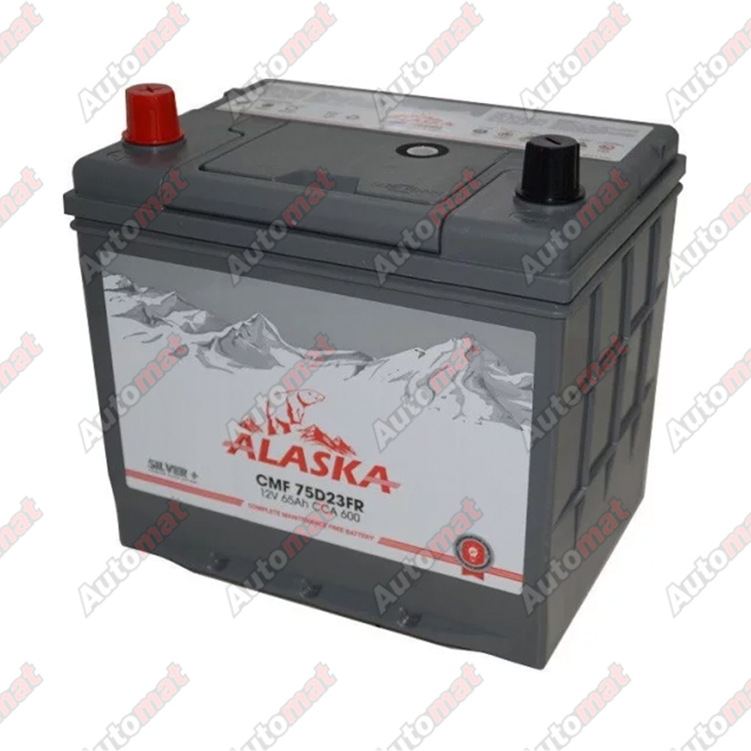 Аккумуляторная батарея ALASKA CMF 65 FR 75D23 silver+ 
